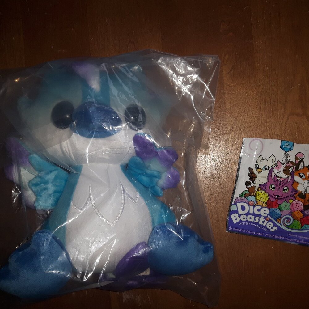 Brand new Dragons and beaties plush and pin bundle